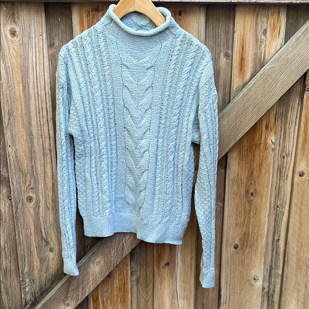 Light Blue Cable Knit Sweater